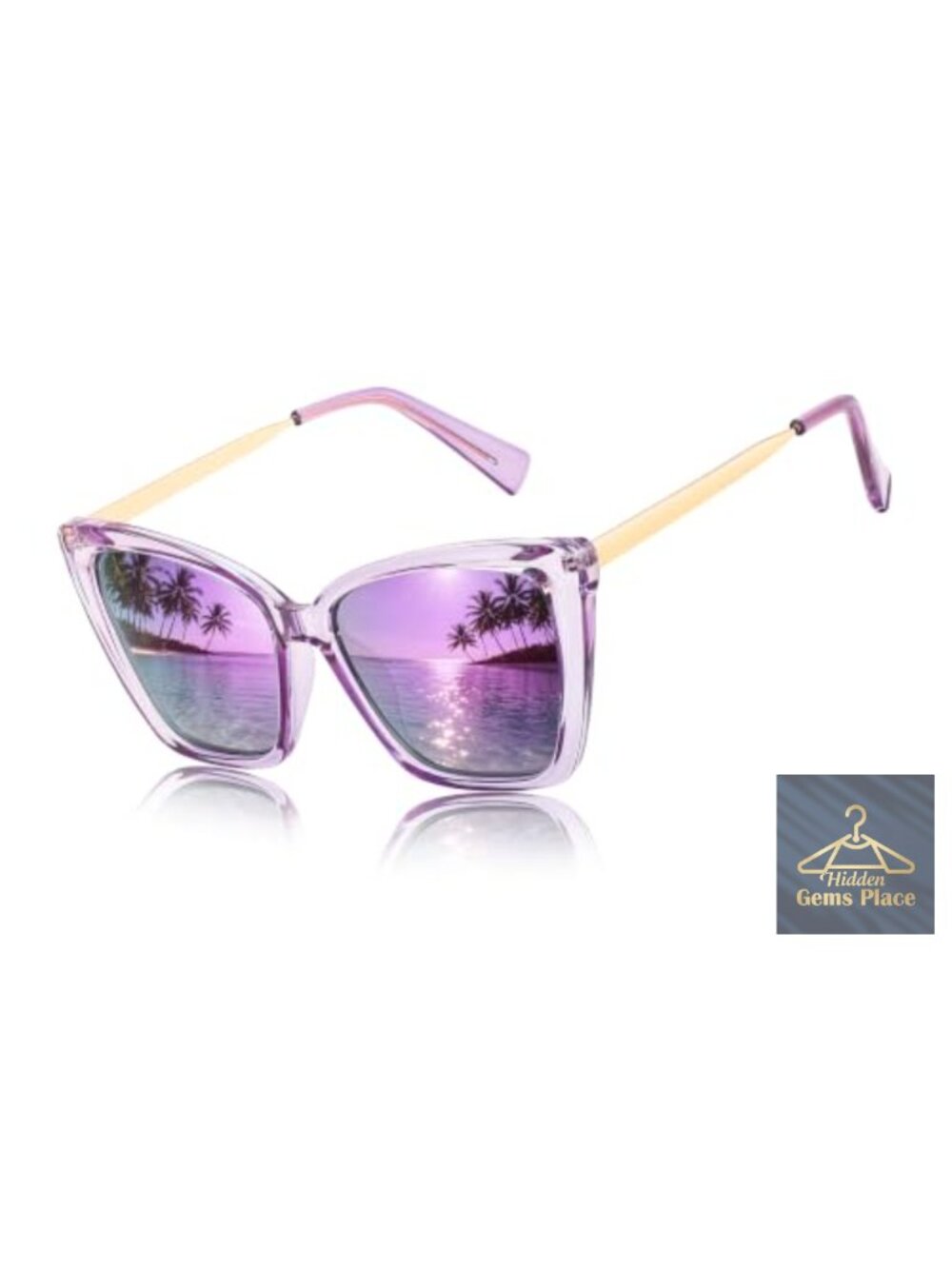Polarized Cat Eye Sunglasses Retro Oversized Square Shades Metal Temples